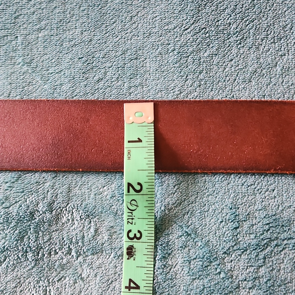 Distressed Brown Leather Womens Belt - Picture 4 of 7
